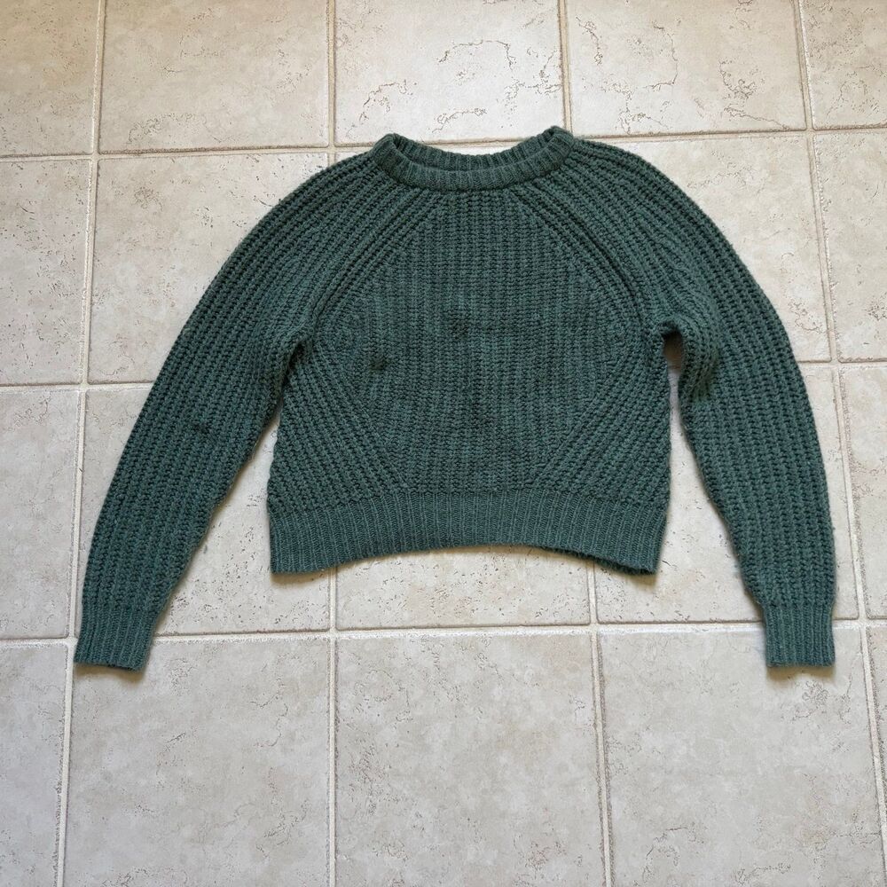 A New Day Chunky Knit Sweater Medium M Sage Green